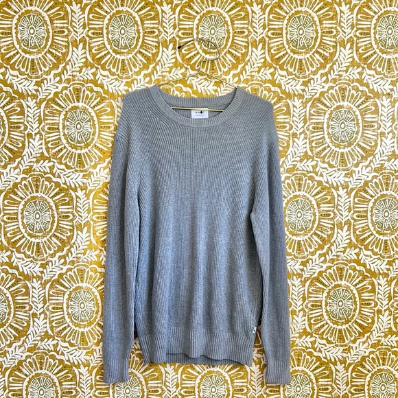 NWT NN07 Knut Crewneck Extra Fine Knit Cotton Pullover Sweater Grey Melange Sz L - Picture 7 of 12